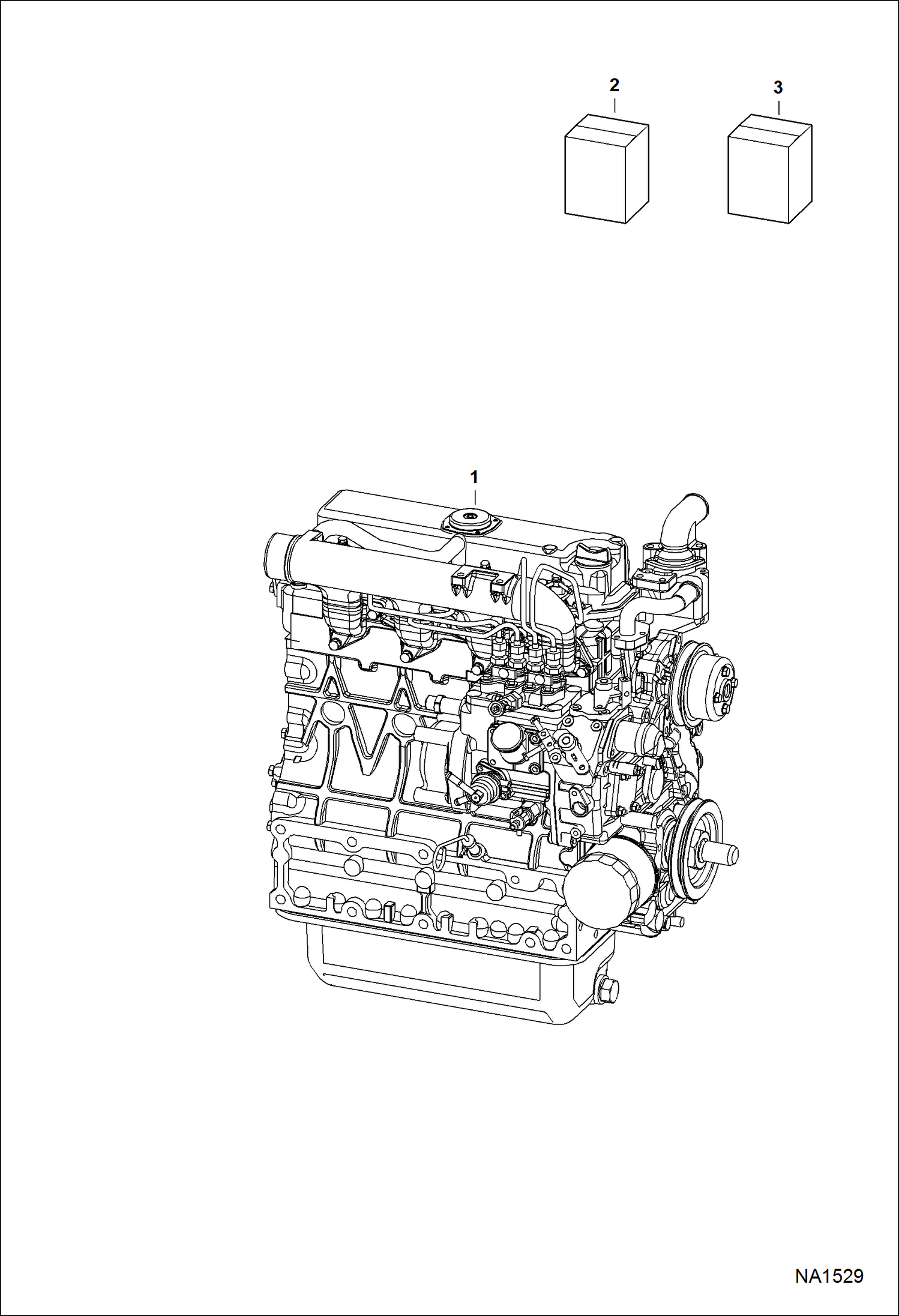 ДВИГАТЕЛЬ И КОМПЛЕКТ ПРОКЛАДОК (KUBOTA - V2203-M-DI-E2B-BC-3) (TIER II)