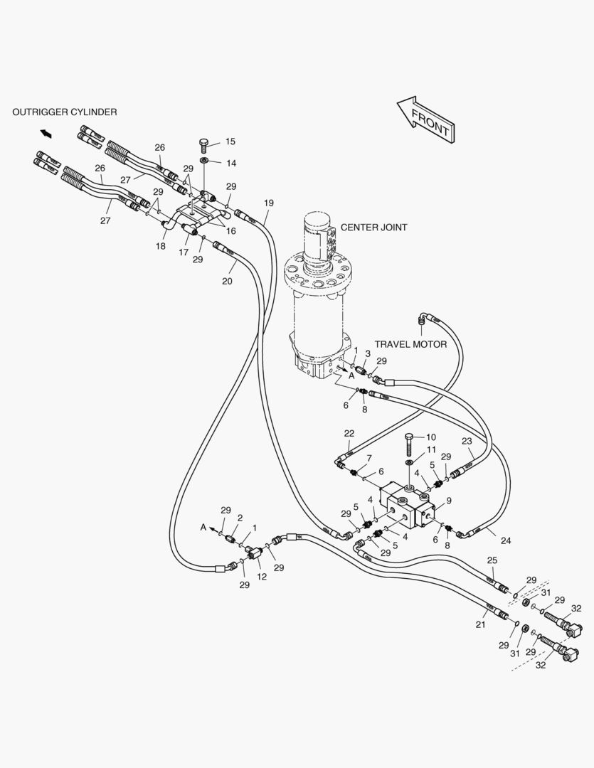 2160 DOZER & OUTRIGGER PIPING