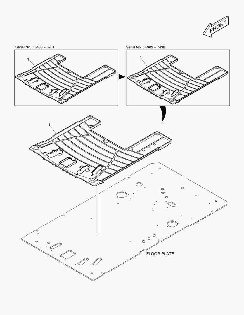 7205 FLOOR MAT - THREE PEDAL [5433~]