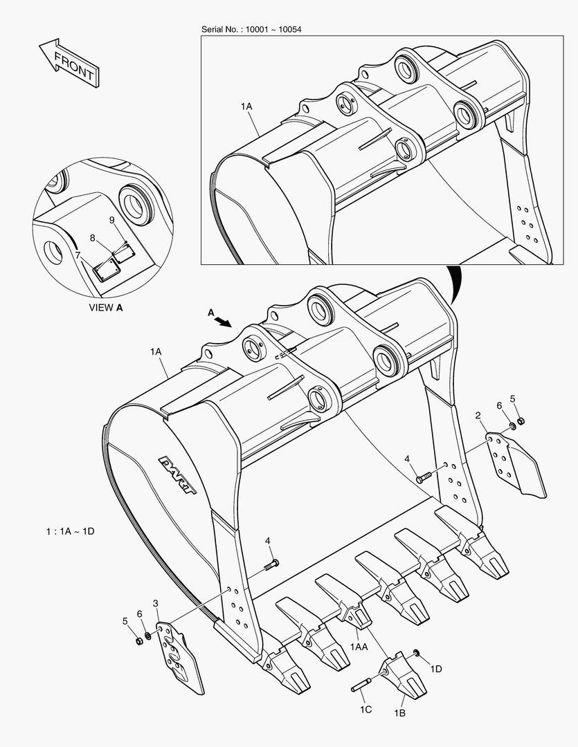 3200 BUCKET - 3.20гЋҐ(80`) - SIDE PIN