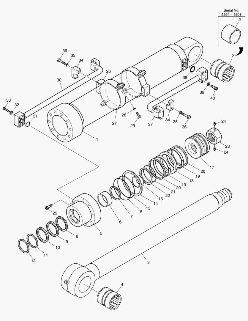 4261 BUCKET CYLINDER - ARM 2.2m [5594~]