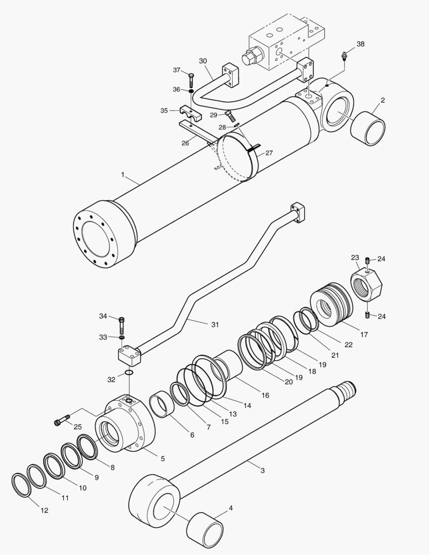 4281 BOOM CYLINDER - R.H (LOCK VALVE) [5594~5603]