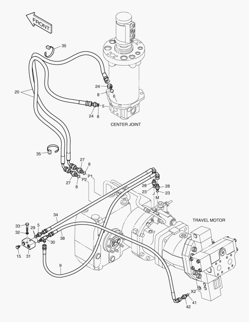 2220 PROPELLING PIPING(2)-GEAR SHIFT&TEST PORT [1001~1630]