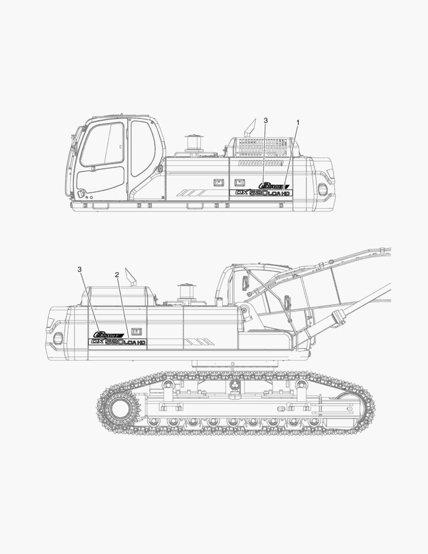 5370 DECAL - MACHINE NAME(DX520LCA-G HD)