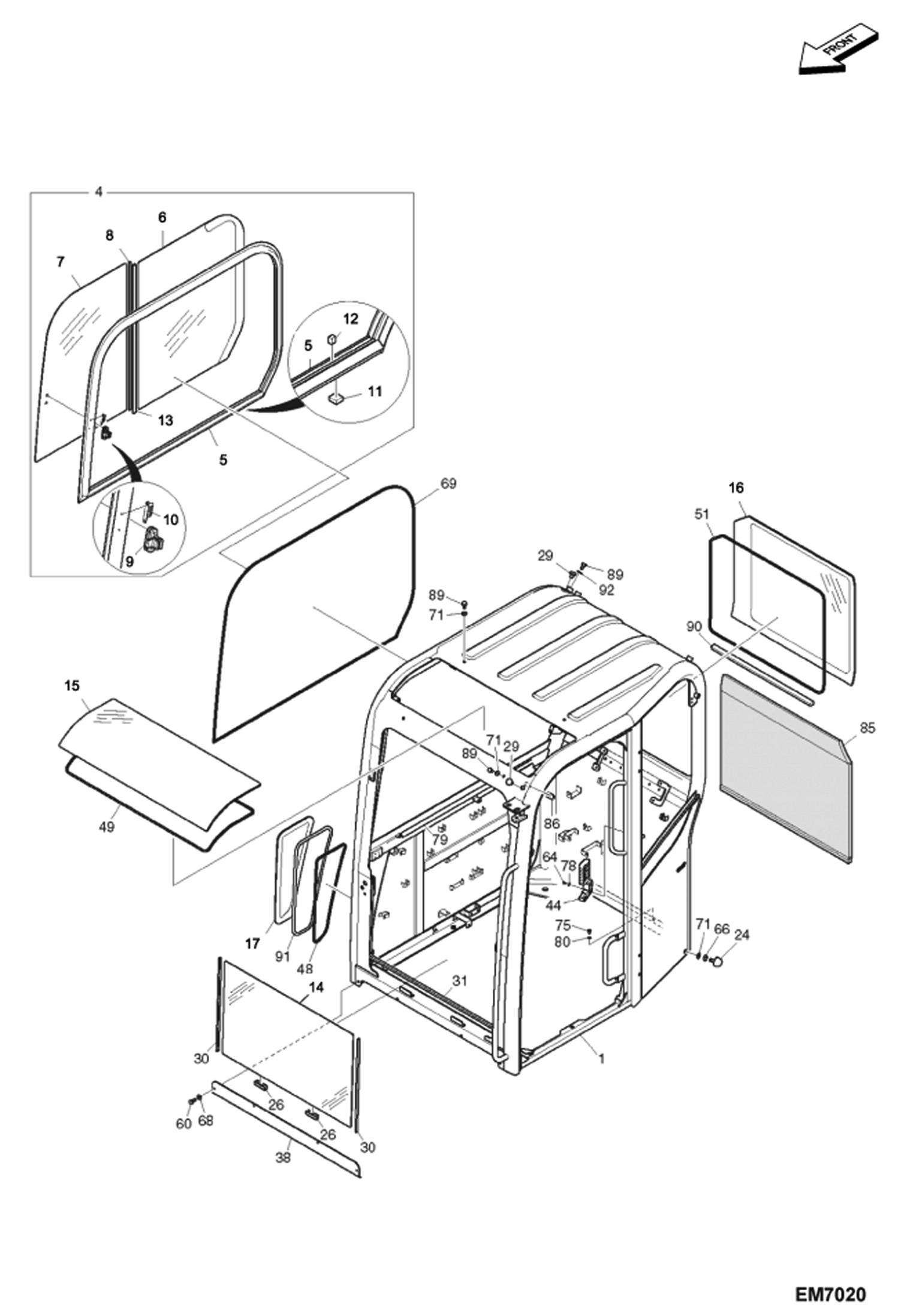 КАБИНА ВОДИТЕЛЯ (ОКНА)