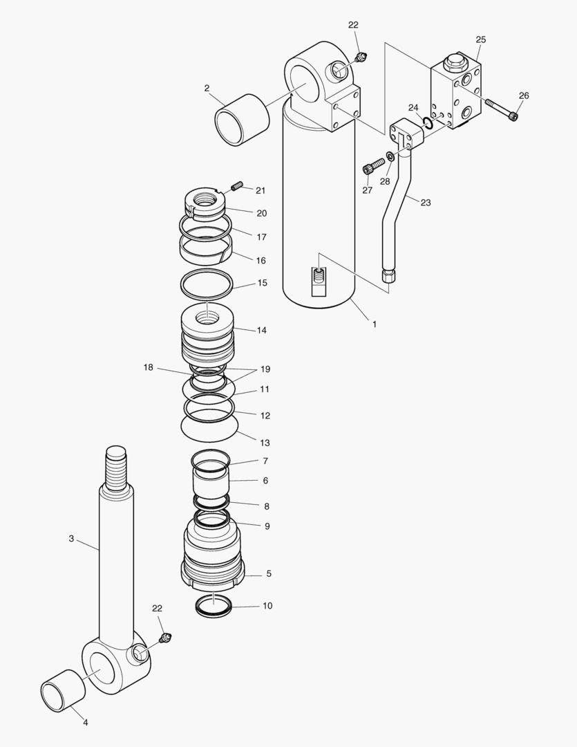 4380 DOZER CYLINDER - L.H. [5001~5661]