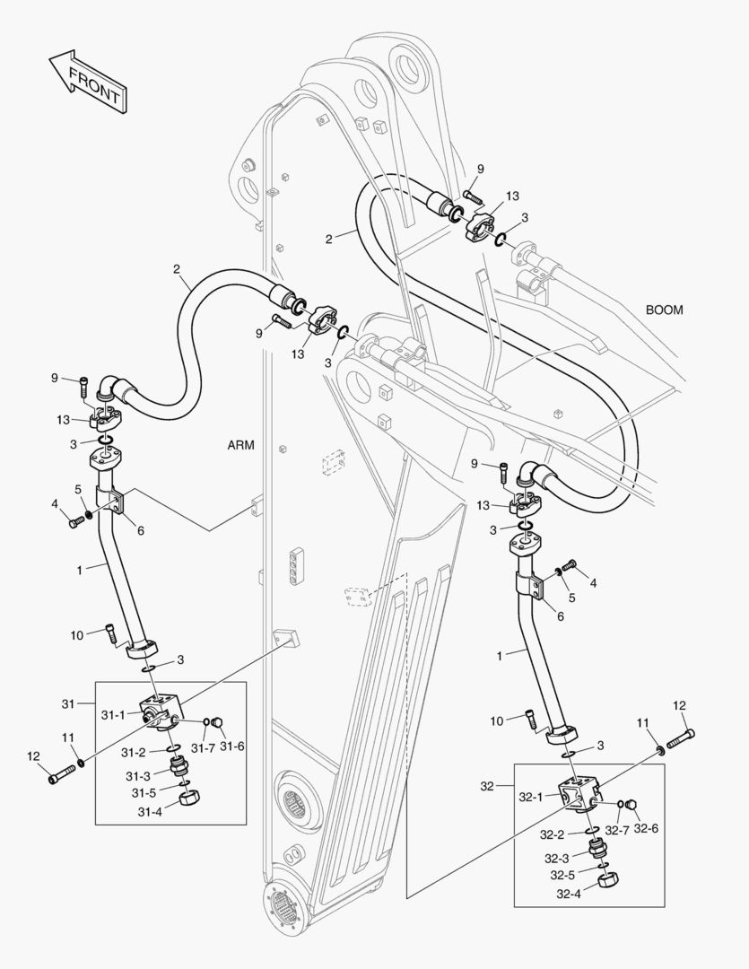 6360 ARM PIPING - ONE & TWO WAY(ARM 2.9m)