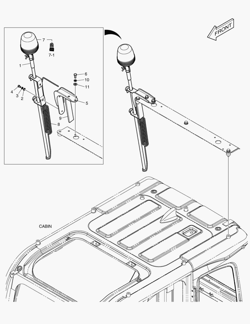 7310 TELESCOPIC BEACON - WITH LAMP(ROPS) [5094~] купить в СПб