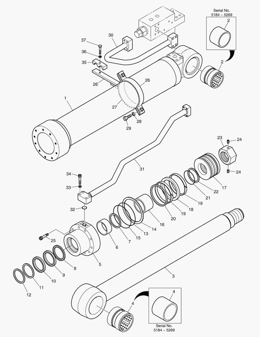 4431 BOOM CYLINDER - R.H.(LOCK VALVE) [5184~] купить в СПб