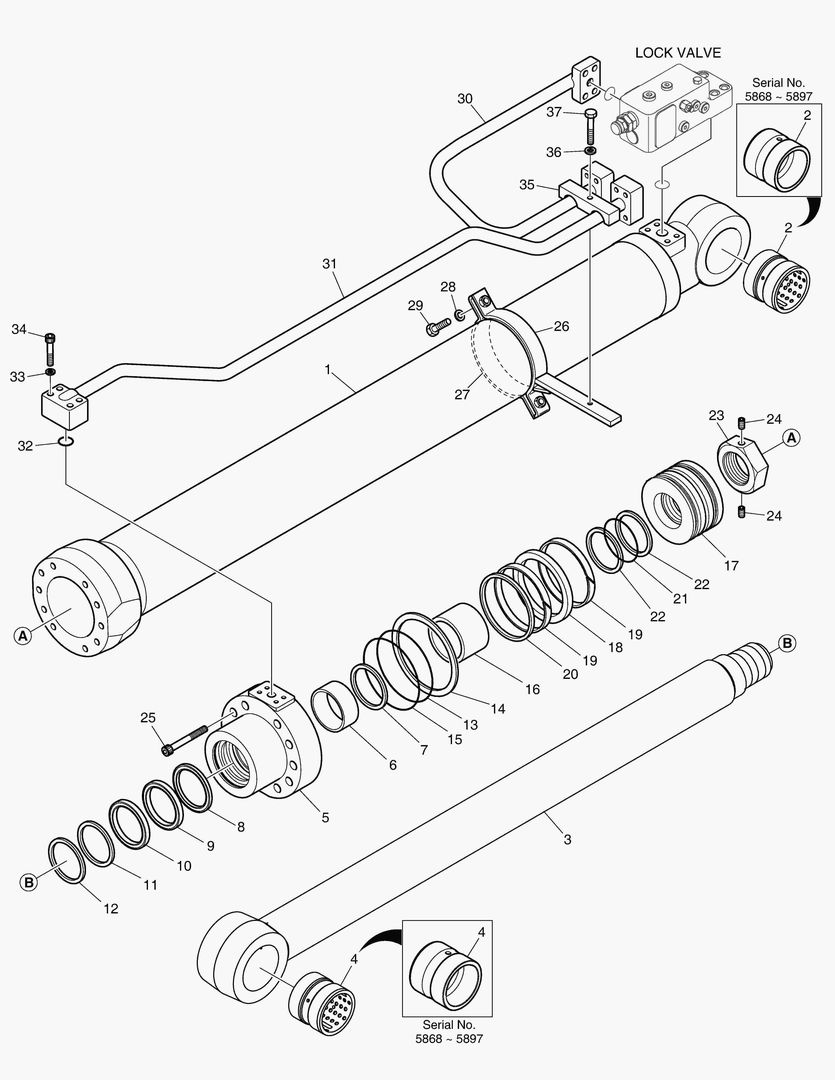 4421 BOOM CYLINDER - L.H. (LOCK VALVE) [5868~] купить в СПб