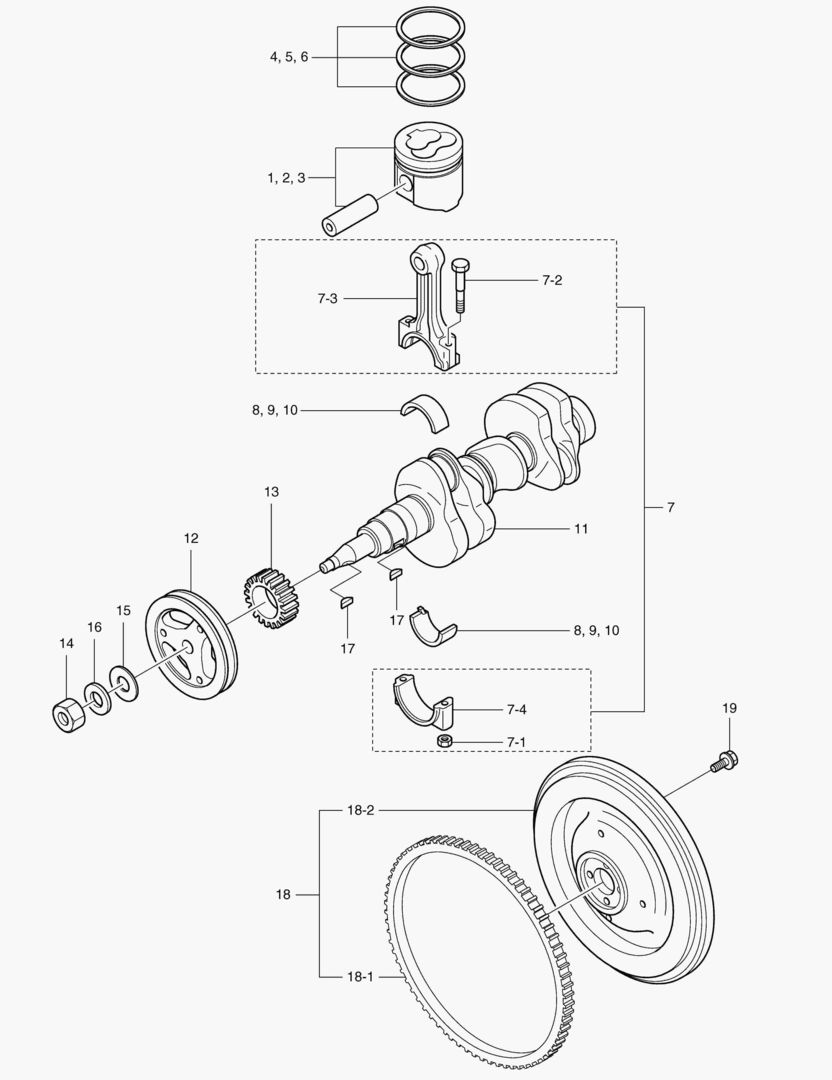 014 CRANK SHAFT & PISTON