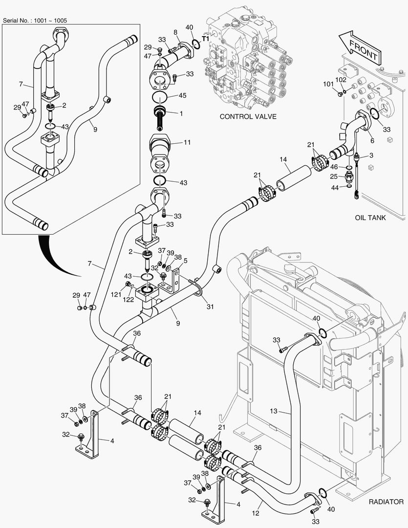1250 OIL COOLER PIPING(2) - OIL COOLER