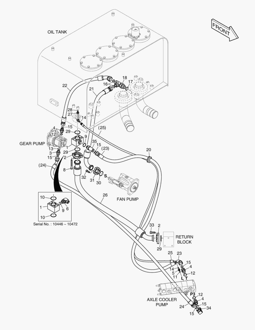 5900 OIL COOLER PIPING - AXLE(3)