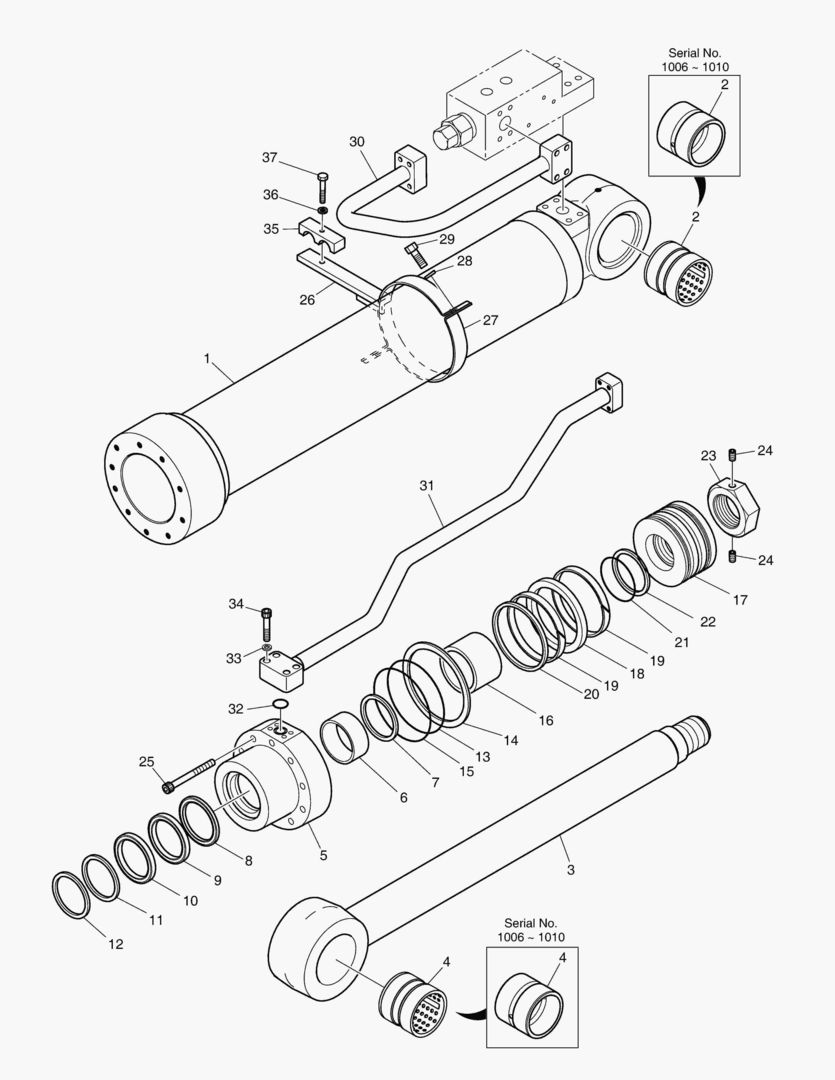 4351 BOOM CYLINDER - R.H (LOCK VALVE) [1006~]