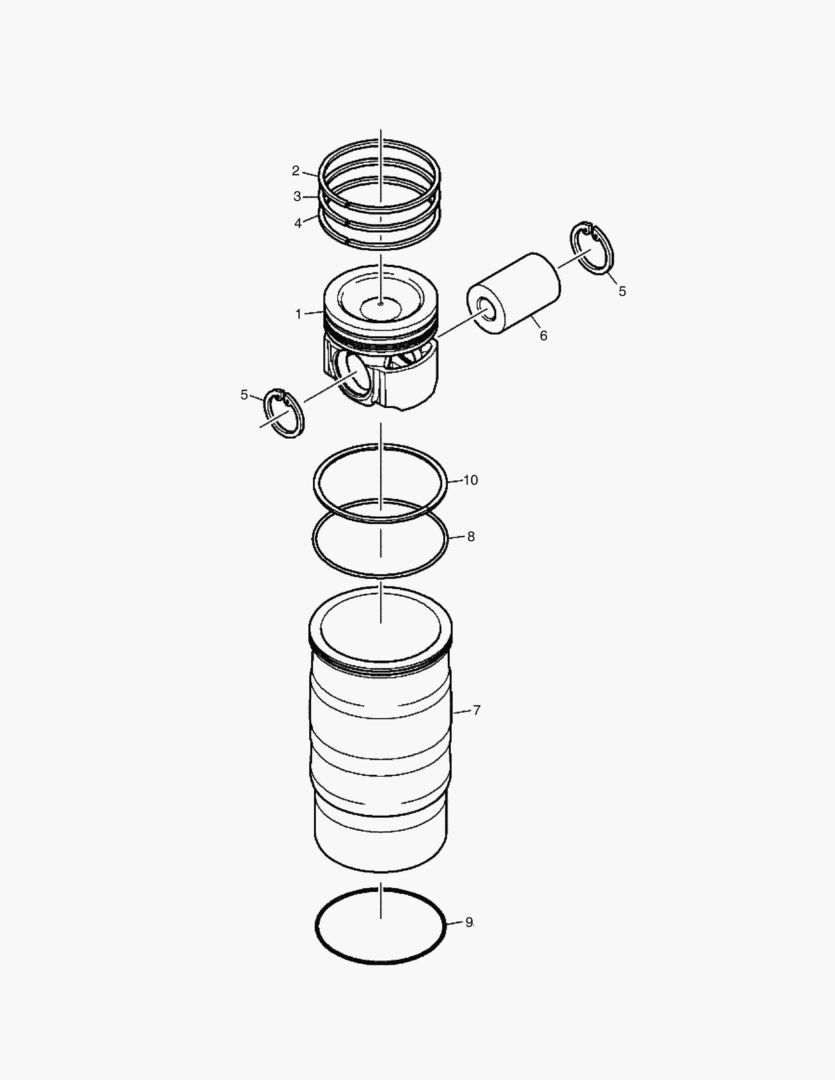 125 REPAIR KIT, PISTON AND CYLINDER LINER купить в СПб