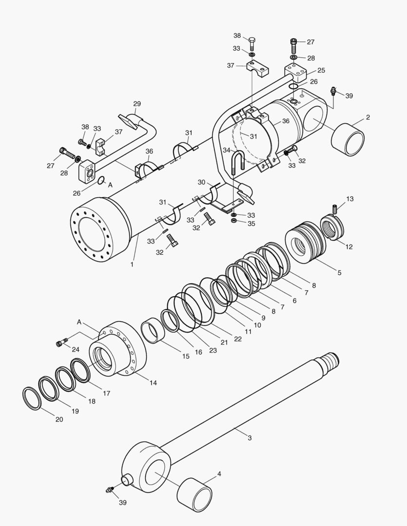 4270 BUCKET CYLINDER-2.5m ARM [1~2135] купить в СПб