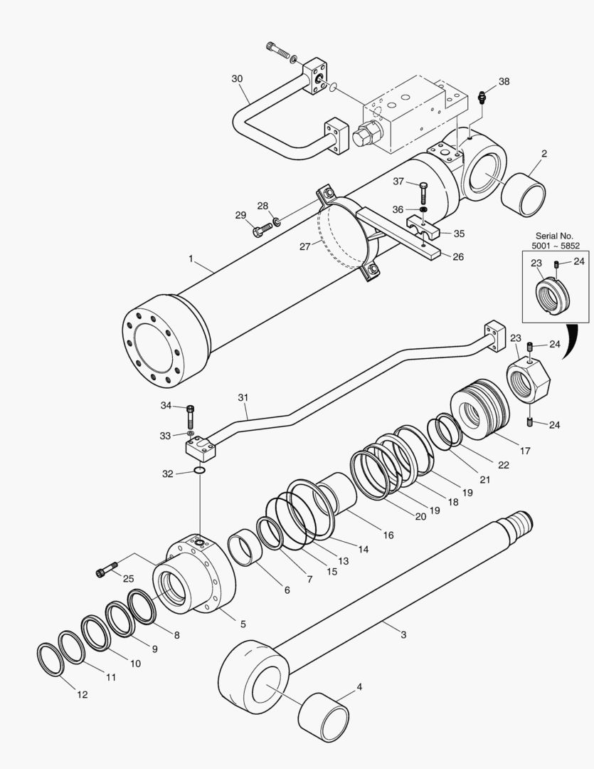 4420 BOOM CYLINDER - L.H. (LOCK VALVE) [5001~5867] купить в СПб