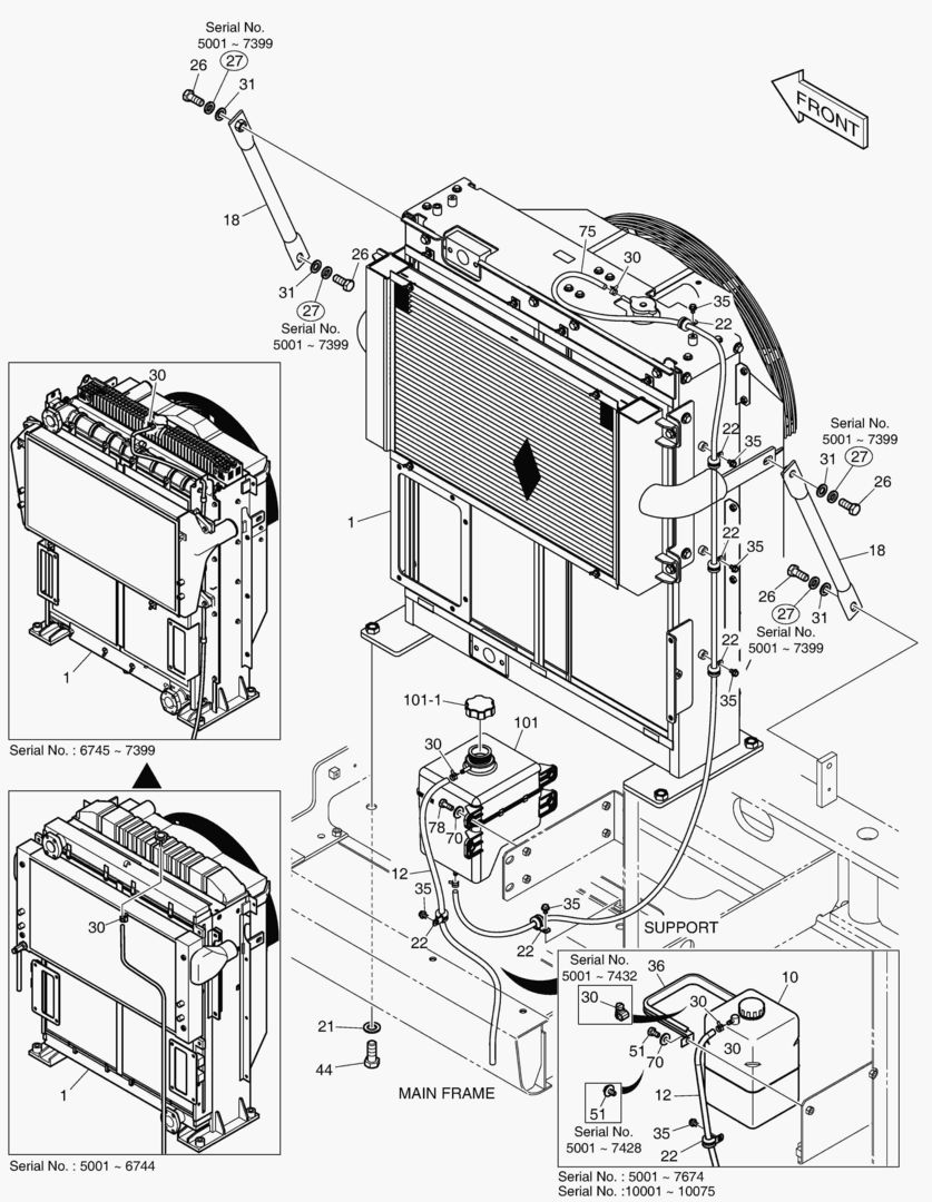 1130 RADIATOR MOUNTING [5001~7725]