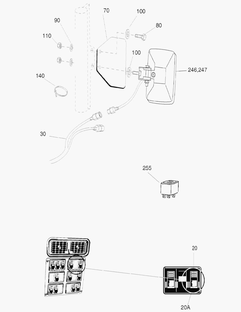 G500-64 WORKING LIGHT; MIRROR ARM [~710781] купить в СПб
