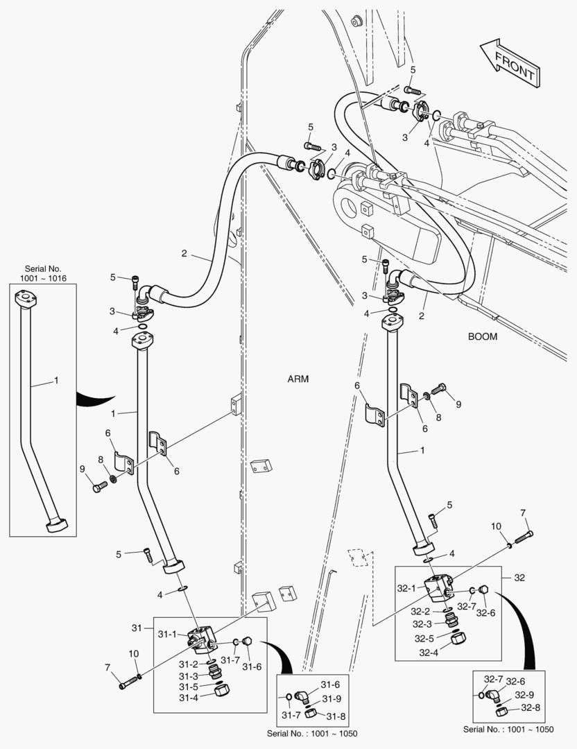 6940 ARM PIPING - ARM 3.1m(ONE & TWO WAY)