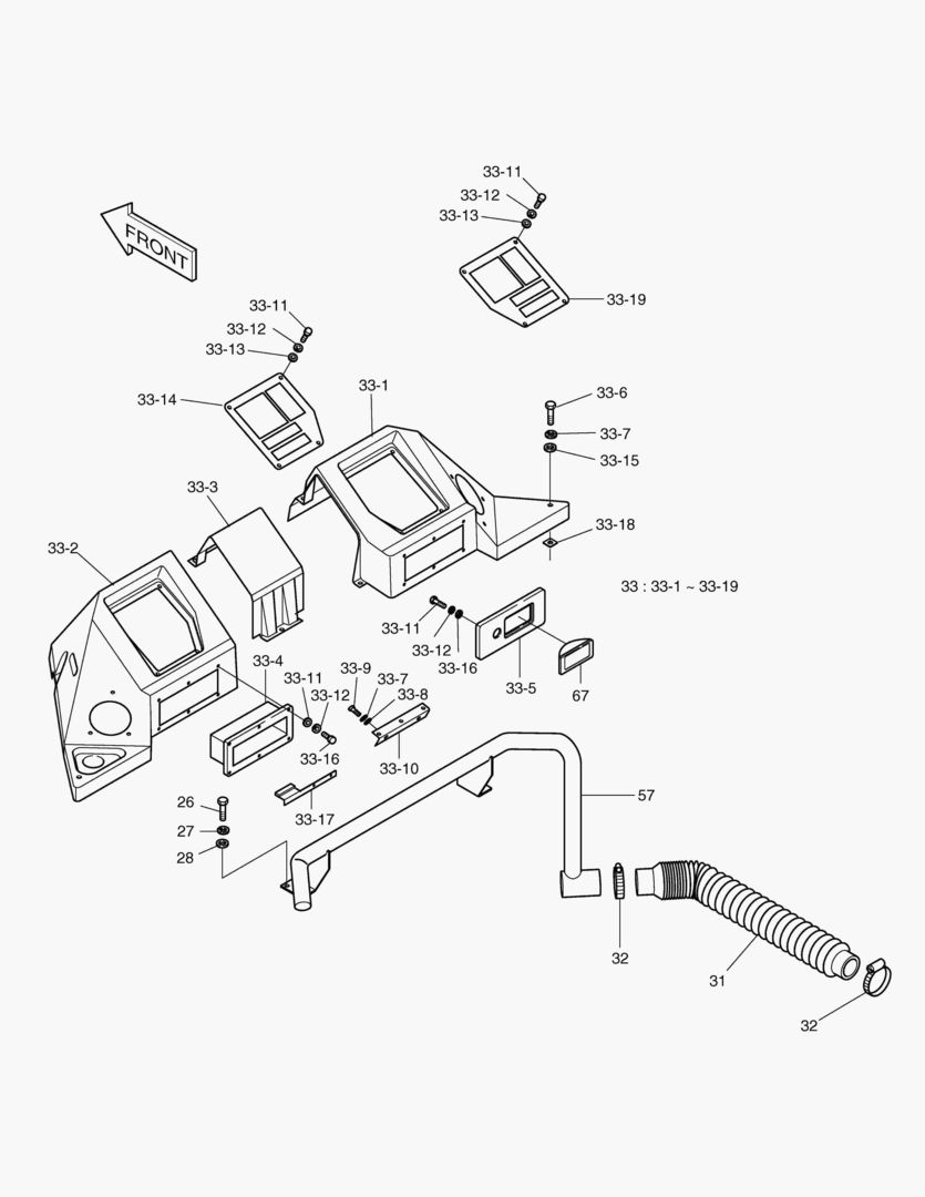 1330 FRONT PANEL ASS`Y-FOR ROPS CABIN [1001~1068] купить в СПб