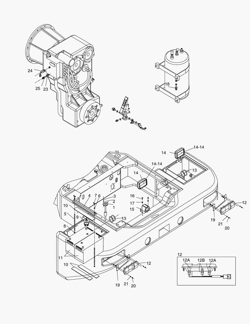 ЭЛЕКТРИЧЕСКИЕ ЗАПЧАСТИ(6) - ЗАДНЯЯ РАМА-ZF ТРАНСМИССИЯ