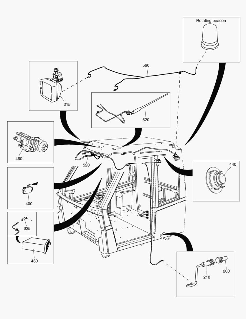 G305-200 EL.SYSTEM CABIN, ROOF CABLE SET