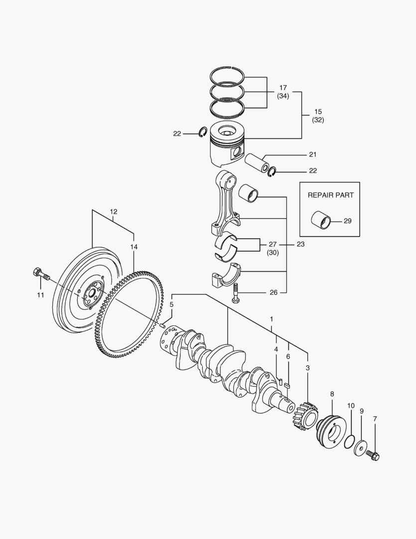 018 CRANK SHAFT & PISTON