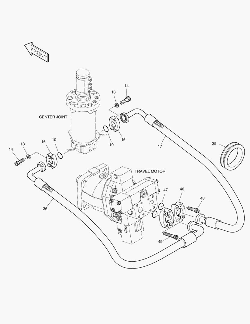 2211 PROPELLING PIPING(1)-TRAVEL MOTOR [1042~2131]