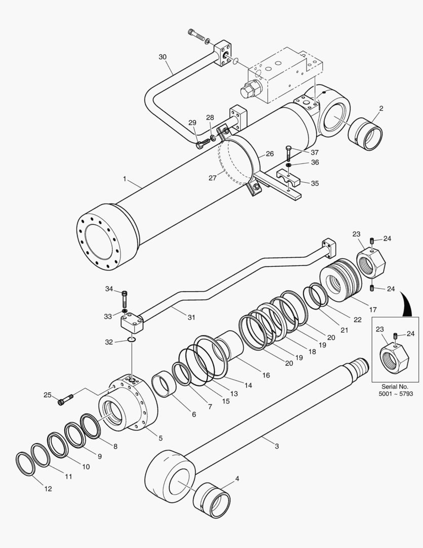 4310 BOOM CYLINDER - L.H (LOCK VALVE) [5001~5800] купить в СПб