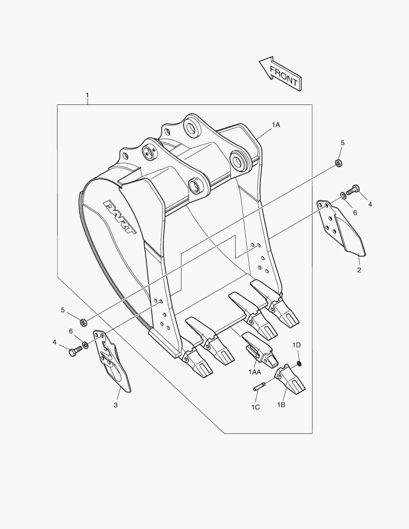 6520 BUCKET ASS`Y - 0.90mВі(42`) - SIDE PIN купить в СПб