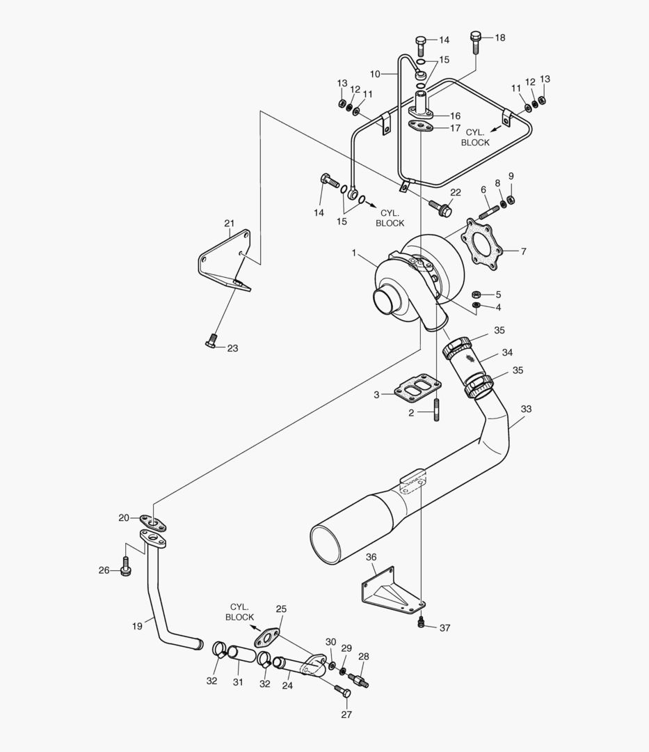 300 TURBO CHARGER & OIL PIPE