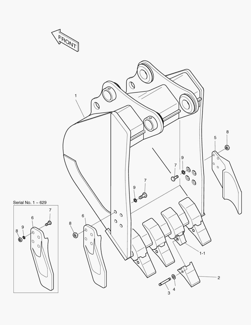 6450 BUCKET-0.35гЋҐ SIDE PIN TYPE купить в СПб