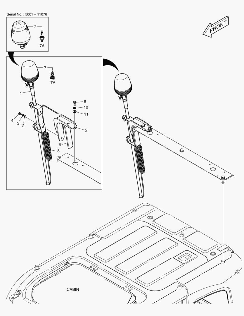 7690 TELESCOPIC BEACON - ROPS(WITH LAMP) [5001~11226] купить в СПб