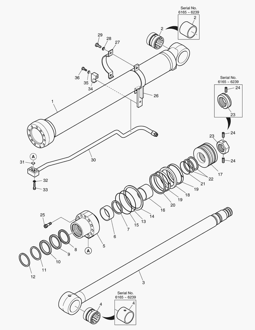 4431 BOOM CYLINDER - R.H. (LOCK VALVE) ARTI. [6165~]