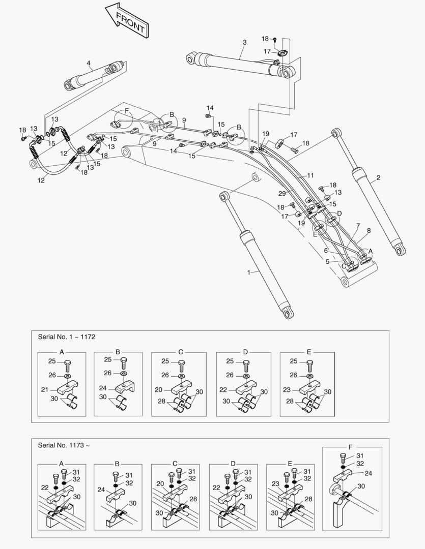 ПЕРЕДНИЙ ТРУБОПРОВОД-5.2 м СТРЕЛА+2.4 м РУКОЯТЬ купить в СПб