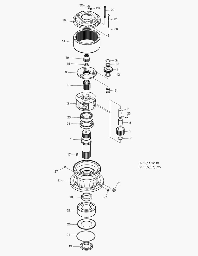 4141 SWING REDUCTION GEAR [1463~]