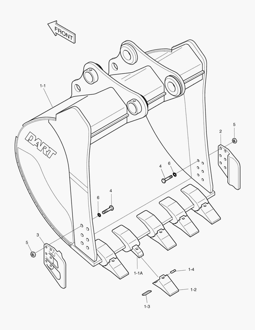 6450 BUCKET-1.48гЋҐ(54`)-VERTICAL PIN