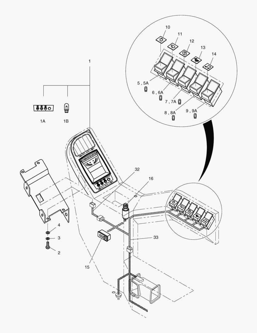 1630 ELECTRIC PARTS(1)-GAUGE & SWITCH PANEL