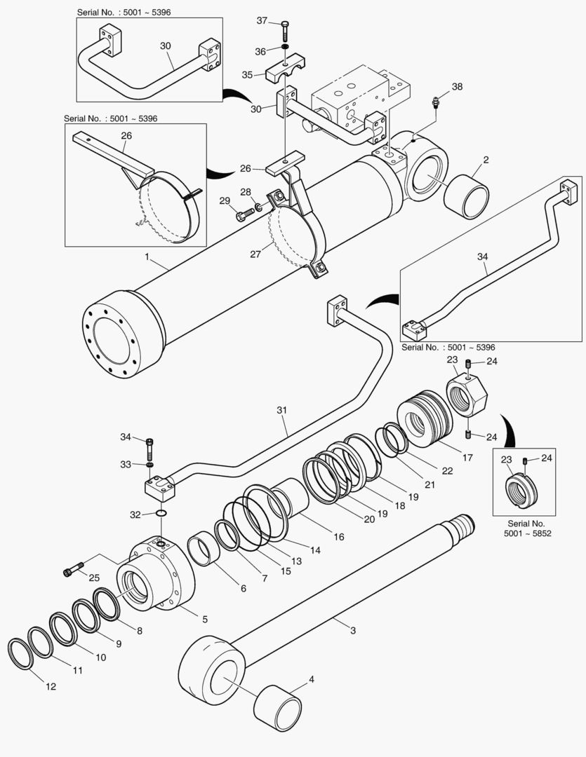 4500 BOOM CYLINDER - R.H. (LOCK VALVE) [5001~5867] купить в СПб