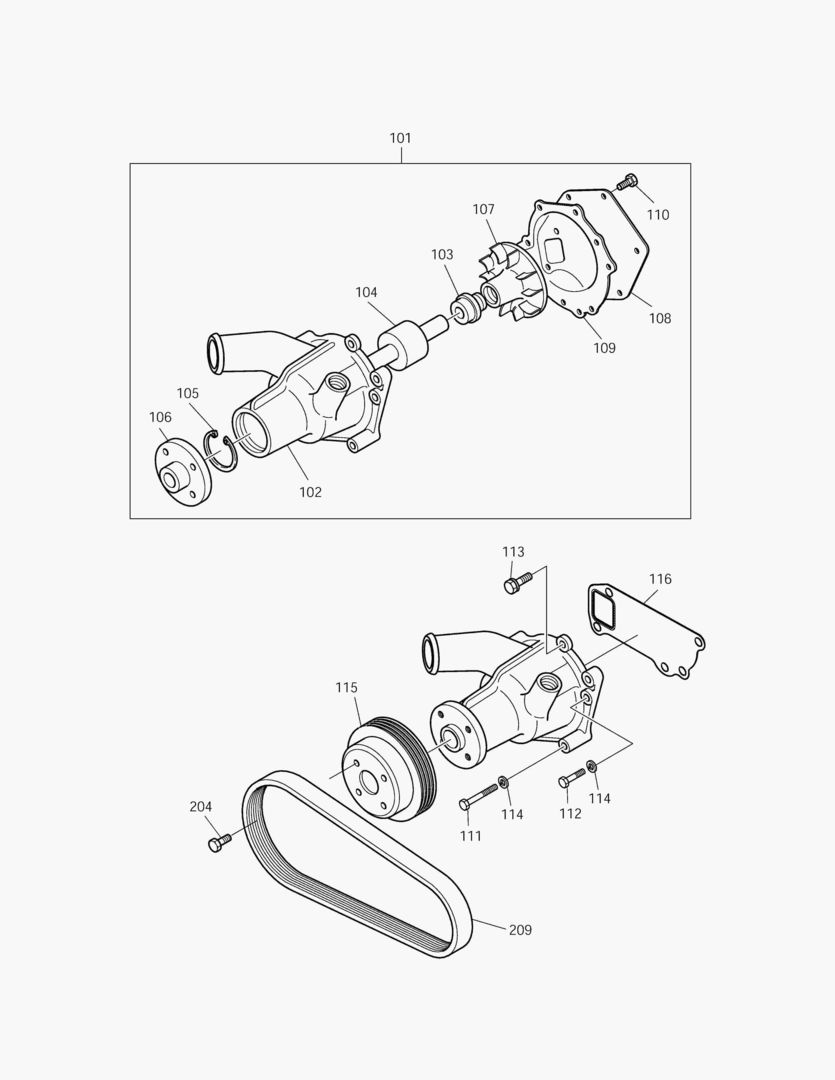 012 WATER PUMP & COOLING FAN