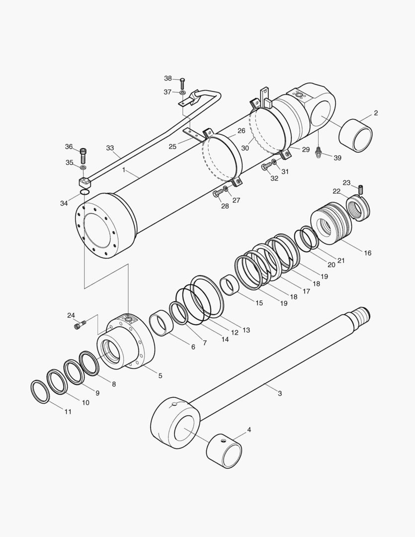 4840 BOOM CYL.(L.H)-BOOM 4.3m FOR LOCK VALVE [1~2050] купить в СПб