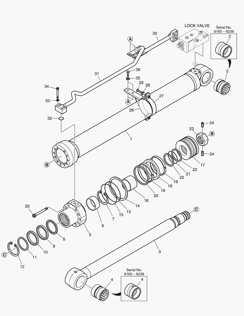 4381 BOOM CYLINDER - R.H (LOCK VALVE) [6165~] купить в СПб