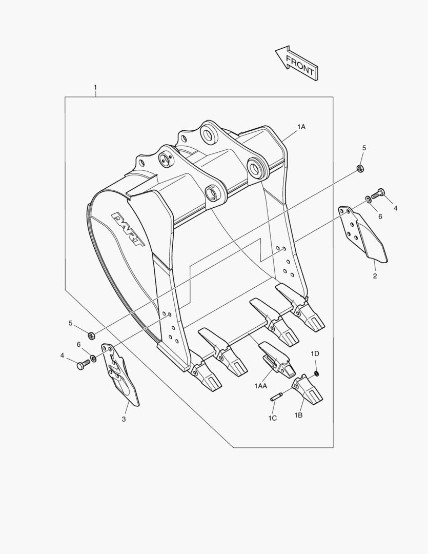 6430 BUCKET ASS`Y - 1.07mВі(48`) - SIDE PIN купить в СПб