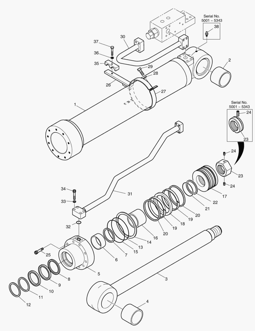 4300 BOOM CYLINDER - R.H (LOCK VALVE) [5001~5352] купить в СПб