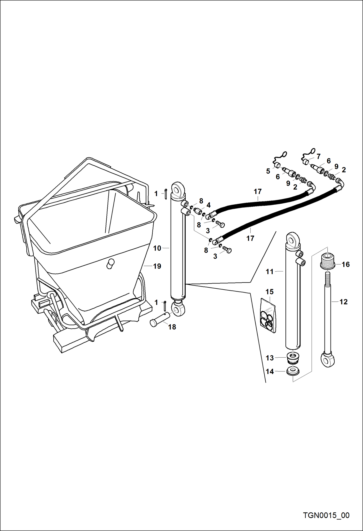 КОВШ БЕТОНОСМЕСИТЕЛЬНЫЙ 600L RTLS (BUD3021)