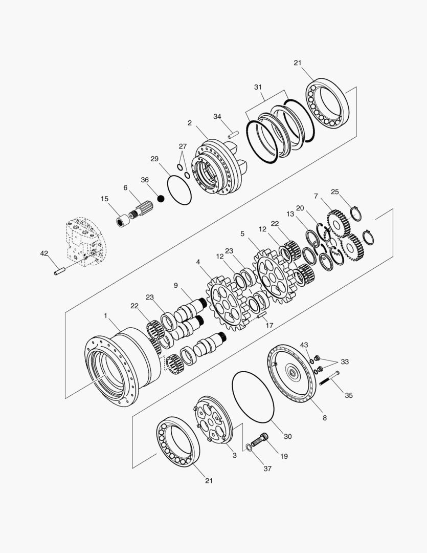 4150 TRAVEL REDUCTION GEAR [111~2208]