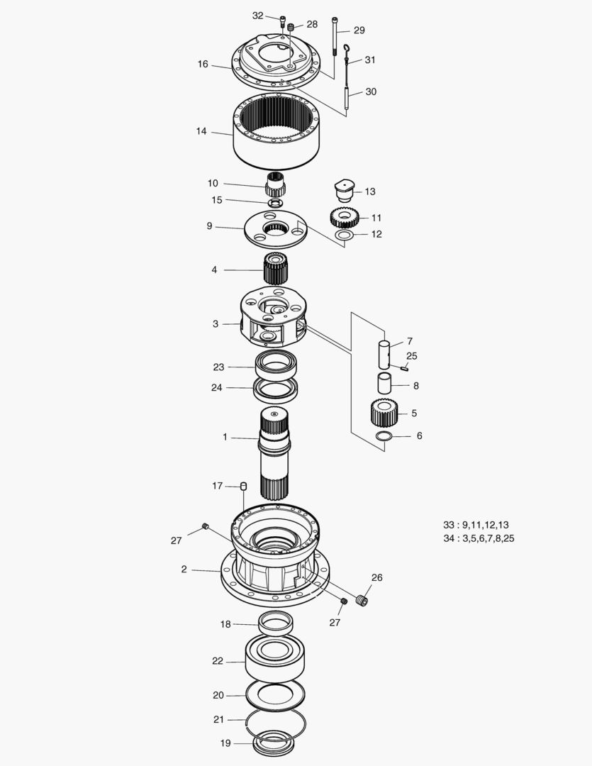 4140 SWING REDUCTION GEAR [1001~1462]