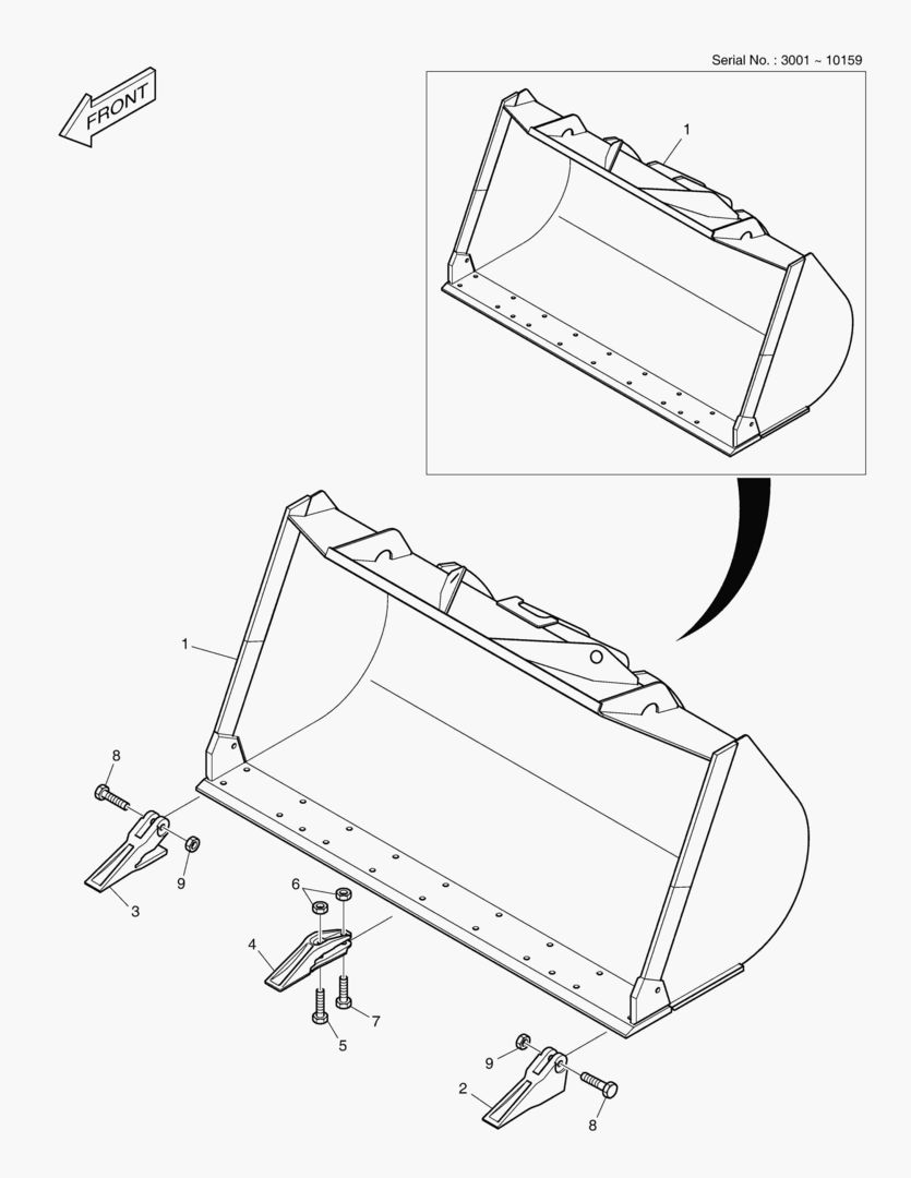 5210 BUCKET - 3.7гЋҐ - TOOTH