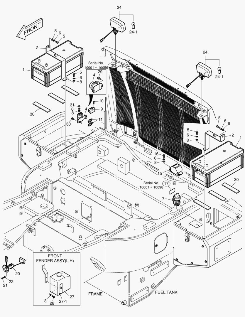 1620 ELECTRIC PARTS - BATTERY & REAR LAMP купить в СПб